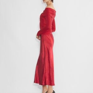 Babaton Satin Midi  Skirt